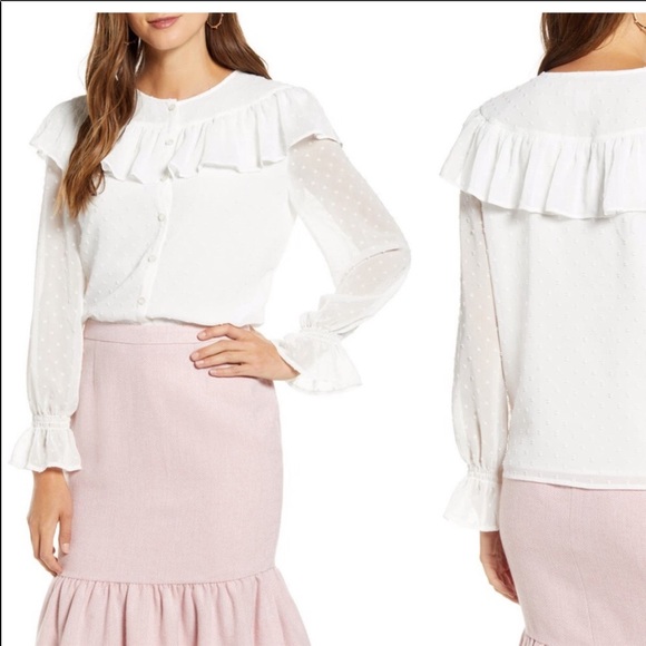 Rachel Parcell Ruffle Yoke Blouse - Picture 3 of 4